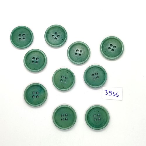 10 boutons en résine vert - 20mm - tr3955