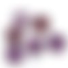 6 boutons en résine lilas foncé - 30mm - tr3962
