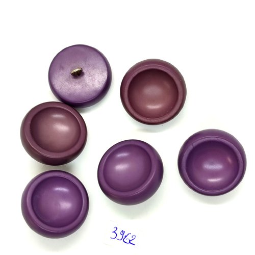 6 boutons en résine lilas foncé - 30mm - tr3962
