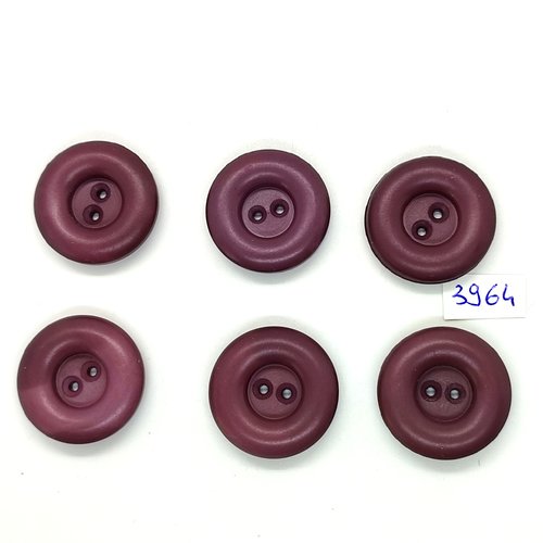6 boutons en résine lilas foncé - 27mm - tr3964