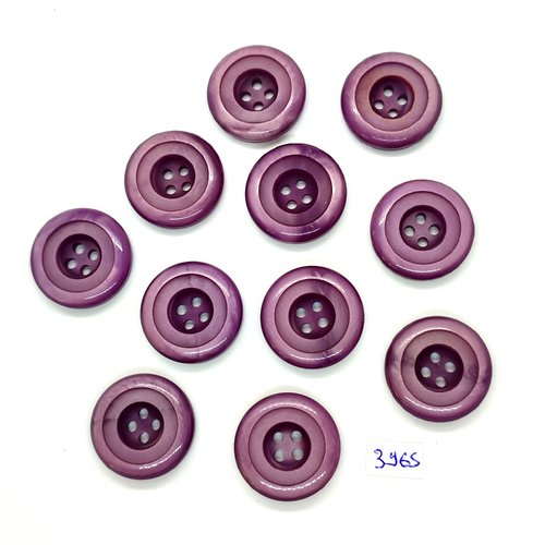 11 boutons en résine lilas foncé - 27mm - tr3965