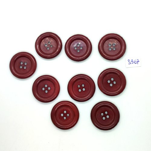 9 boutons en résine marron - 22mm - tr3967