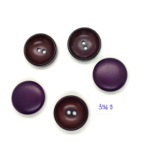 5 boutons en résine lilas et marron - 31mm - tr3968