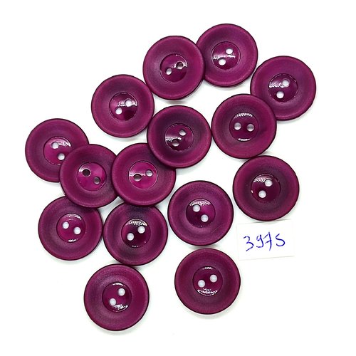 15 boutons en résine bordeaux - 21mm - tr39745