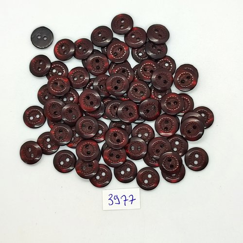 76 boutons en résine marron et noir dessous - 11mm - tr3977