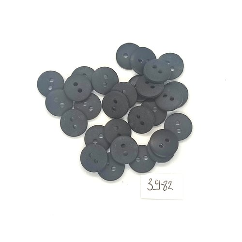 28 boutons en résine noir - 12mm - tr3982