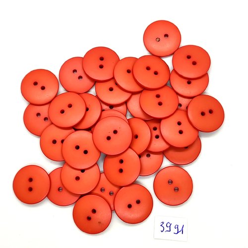 35 boutons en résine rouge - 18mm - tr3991