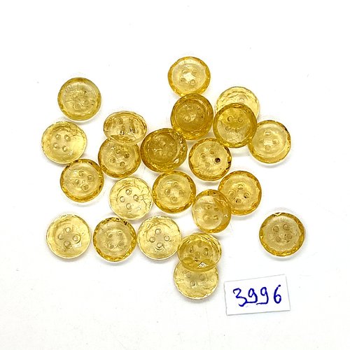 24 boutons en résine jaune / orangé - 10mm - tr3996