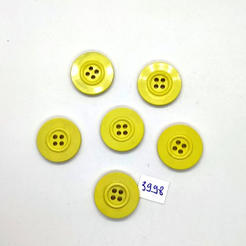 6 boutons en résine jaune / vert - 22/23mm - tr3998