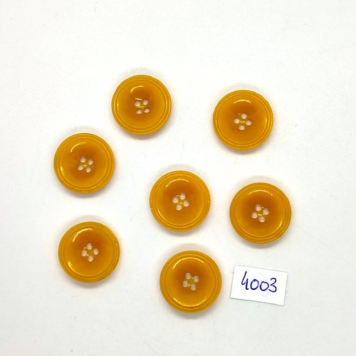 7 boutons en résine orange - 18mm - tr4003