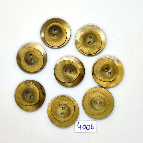 8 boutons en résine jaune / ocre - 22mm - tr4006