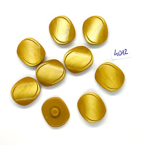 10 boutons en résine kaki / jaune - 19x23mm - tr4012