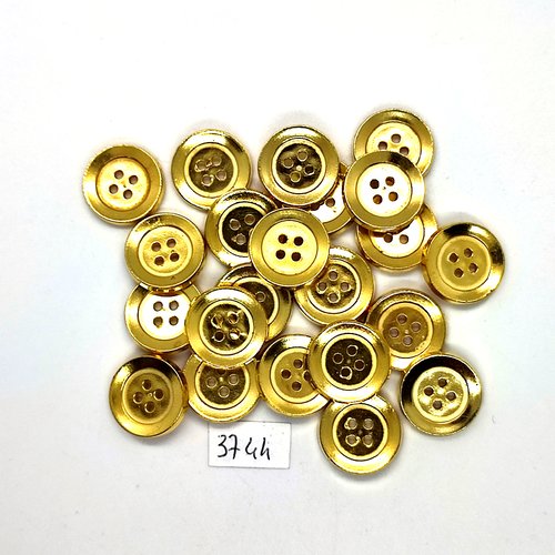 22 boutons en résine doré - 18mm - tr3744