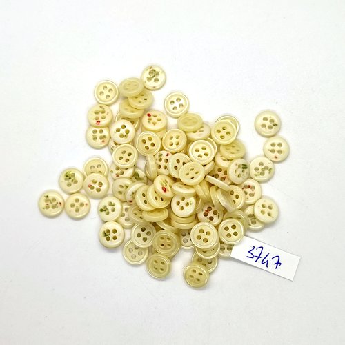 40 boutons en résine jaune / beige - 9mm - tr3747