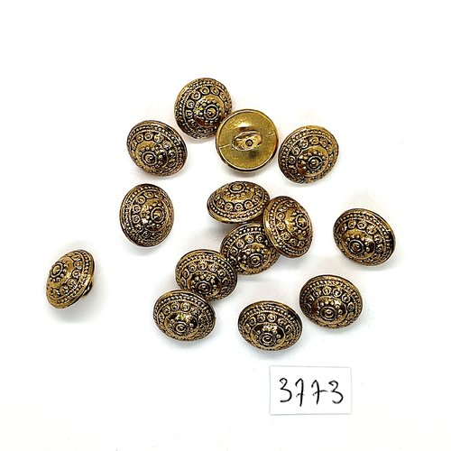 14 boutons en résine doré - 14mm - tr3773