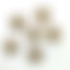 6 boutons en résine marron et beige - 23mm - tr3790