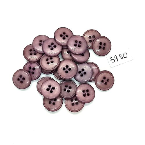 25 boutons en résine mauve / lilas foncé - 14mm - tr3780