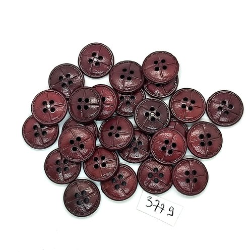 26 boutons en résine marron - 15mm - tr3779