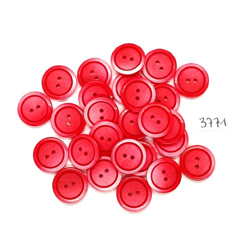 26 boutons en résine rouge - 17/18mm - tr3771