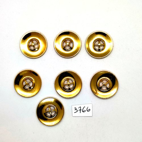 7 boutons en métal doré - 22mm - tr3766