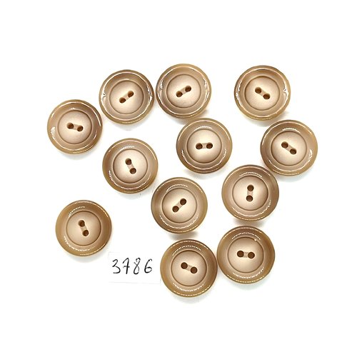 24 boutons en résine beige - 14mm - tr3786
