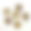 6 boutons en résine beige et gris - 25mm - tr3797