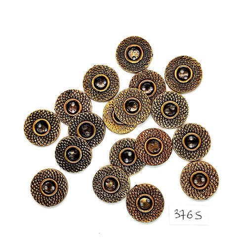18 boutons en résine doré - 18mm - tr3765