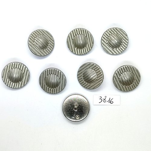 8 boutons en résine argenté - 23mm - tr3816