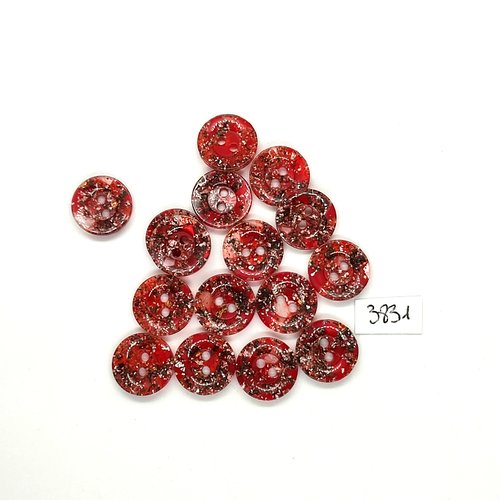17 boutons en résine multicolore - 15mm - tr3831