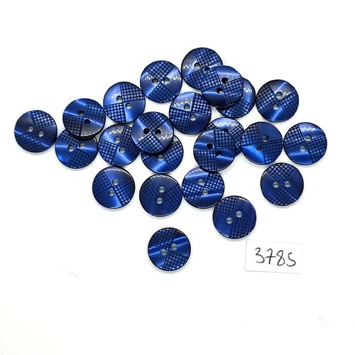 23 boutons en résine bleu - 14mm - tr3785