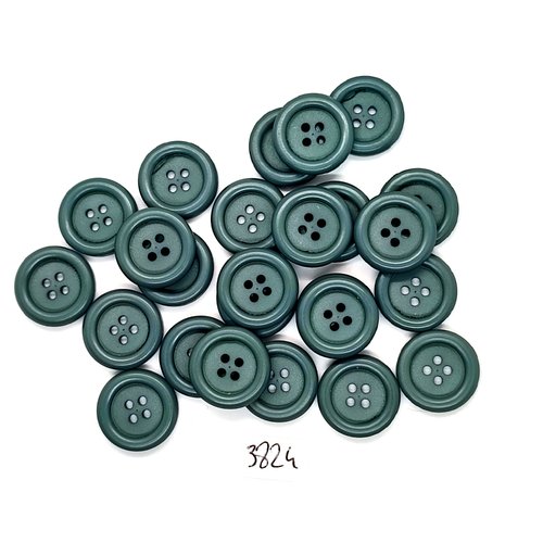 25 boutons en résine vert - 17mm - tr3824