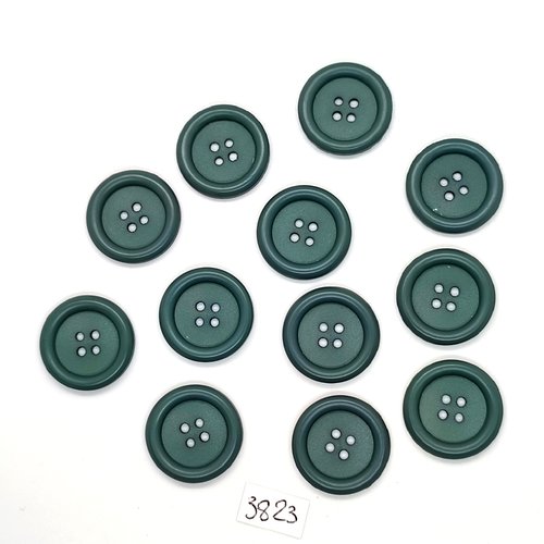 12 boutons en résine vert - 22mm - tr3823