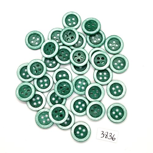35 boutons en résine vert - 15mm - tr3836
