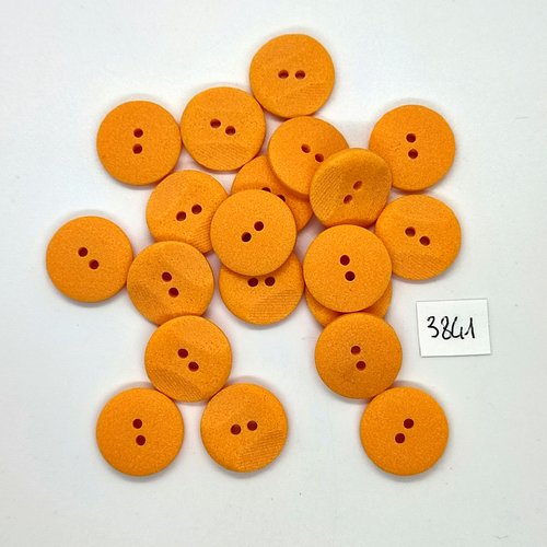 20 boutons en résine orange - 18mm - tr3841