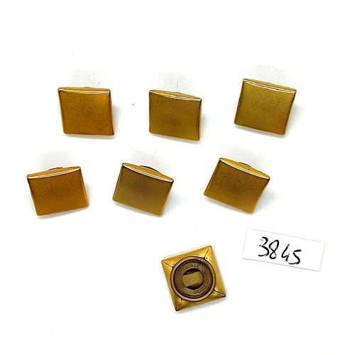 7 boutons en résine doré - 13x13mm - tr3845