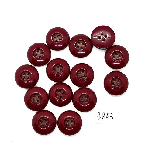 14 boutons en résine bordeaux - 18mm - tr3843