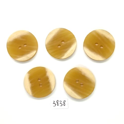 5 boutons en résine beige - 28mm - tr3838