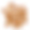 28 boutons en bois forme coeur - fleur orange  - 15x17mm