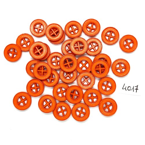 35 boutons en résine orange - 14mm - tr4017