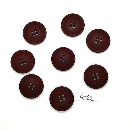 8 boutons en résine marron - 23mm - tr4022