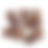 10 boutons en velours marron et métal argenté - 22mm - tr4024