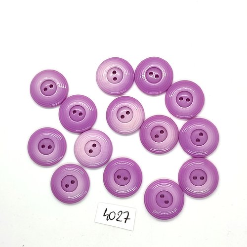 14 boutons en résine lilas clair - 18mm - tr4027