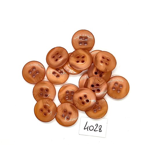18 boutons en résine marron - 15mm - tr4028