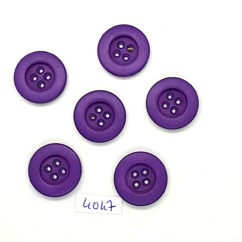 6 boutons en résine lilas très foncé - 27mm - tr4047