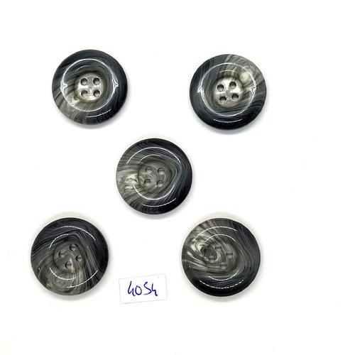 5 boutons en résine gris - 25mm - tr4054
