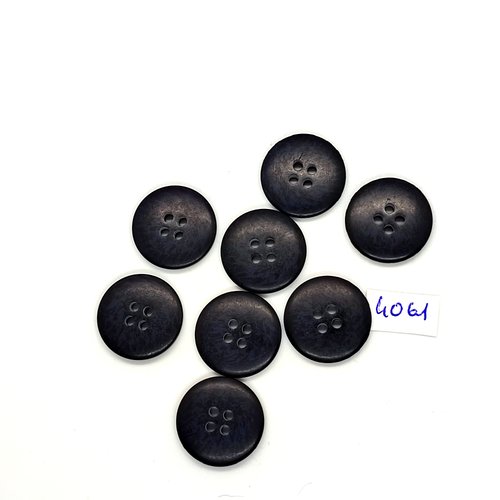 8 boutons en résine noir marbré - 20mm - tr4061