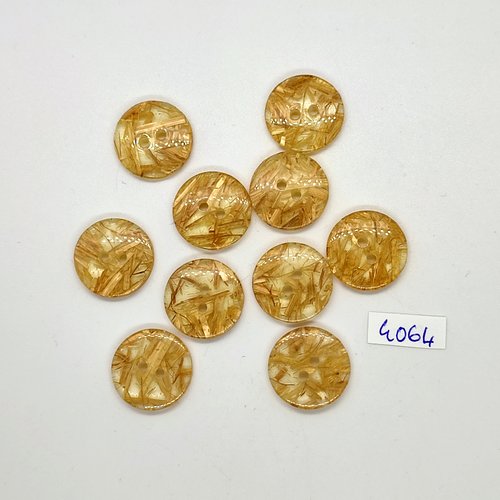 10 boutons en résine orange - 18mm - tr4064