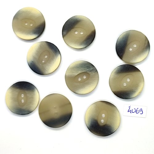 9 boutons en résine gris dégradé - 26mm - tr4069