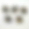 5 boutons en résine marron dégradé - 28mm - tr4071