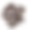 27 boutons en tissu marron orange et métal argenté - 14mm - tr4077